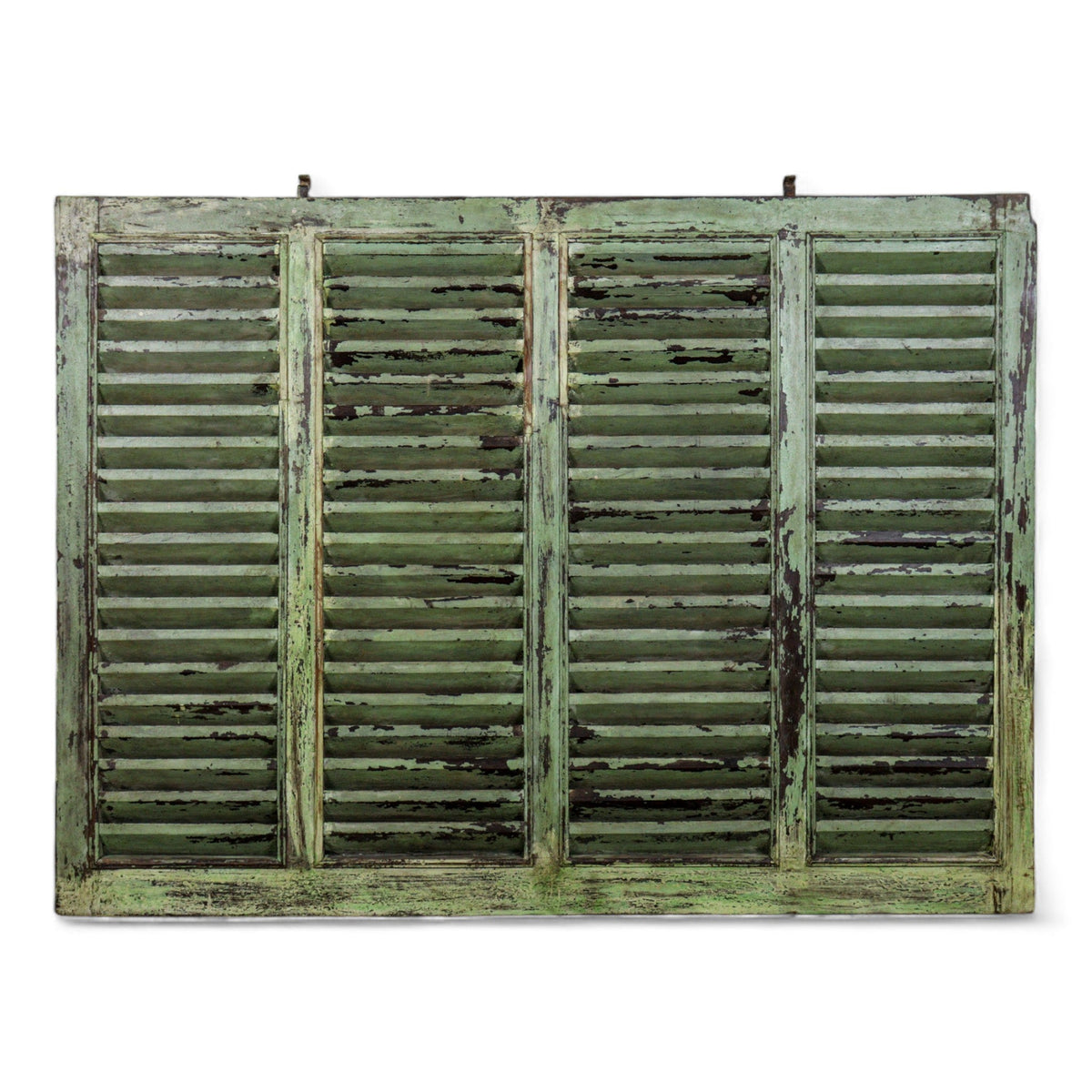 Very Large Vintage Wooden Shutter Screen Panel Garden Fence