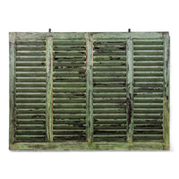 Very Large Vintage Wooden Shutter Screen Panel Garden Fence