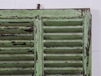 Very Large Vintage Wooden Shutter Screen Panel Garden Fence