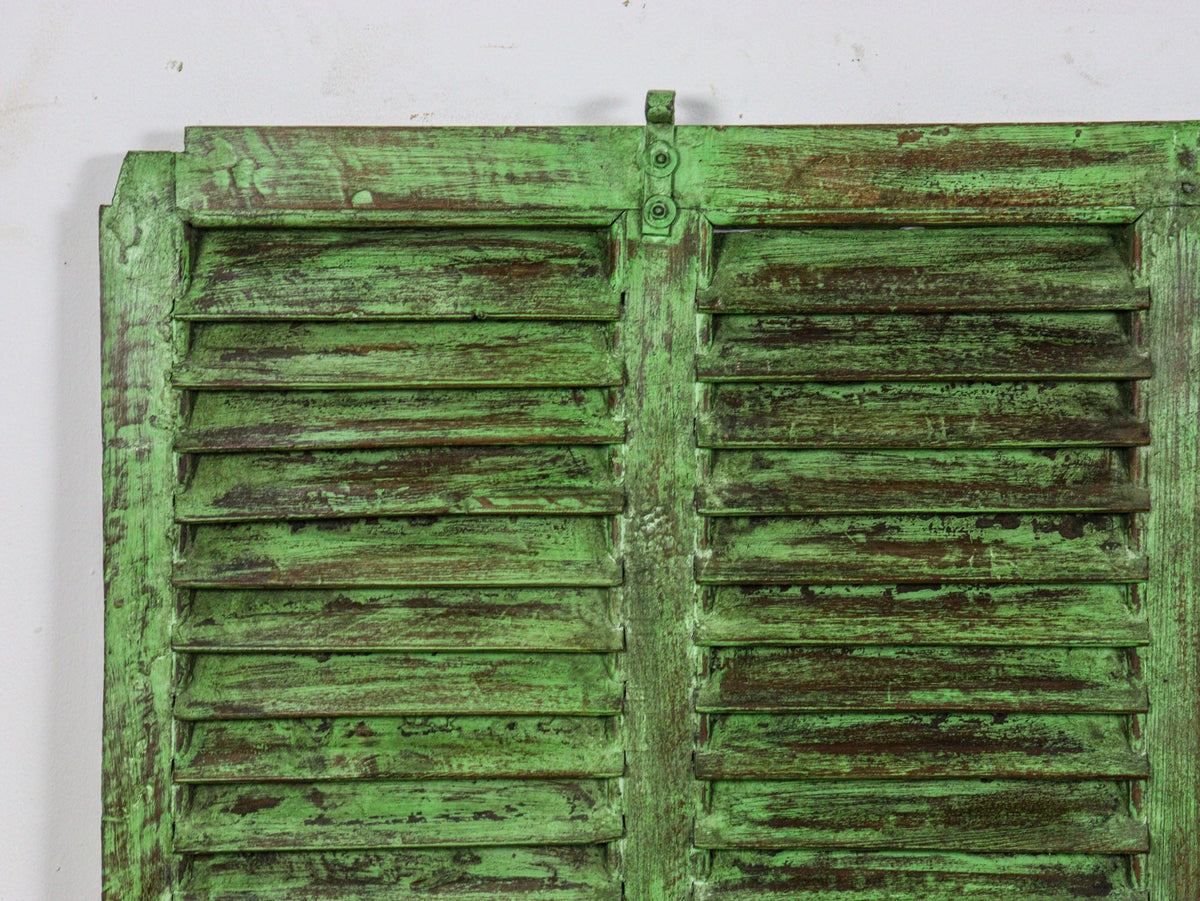 Very Large Vintage Wooden Shutter Screen Panel Garden Fence