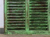 Very Large Vintage Wooden Shutter Screen Panel Garden Fence