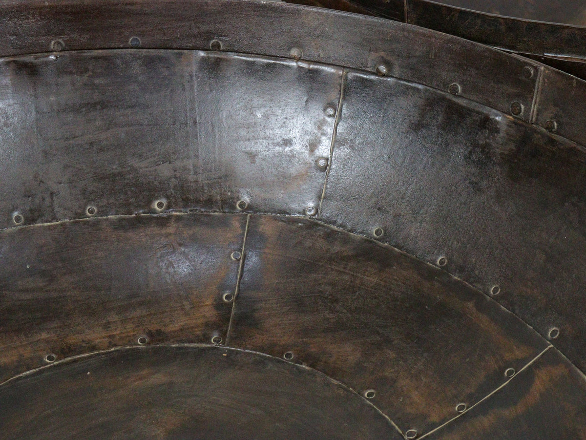 Hand Made Reclaimed Metal Kadai Fire Bowl Pit with Stand - 80cm