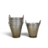 MILLWARDS® Handmade Vintage Style Galvanised Metal Olive Bucket Planter - 40 cm