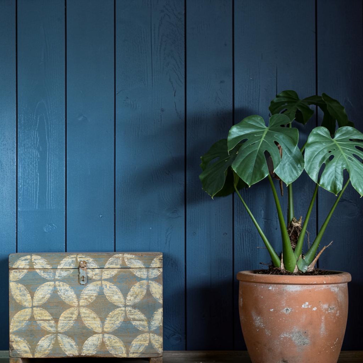 Hand Painted Vintage Chest Trunk Box