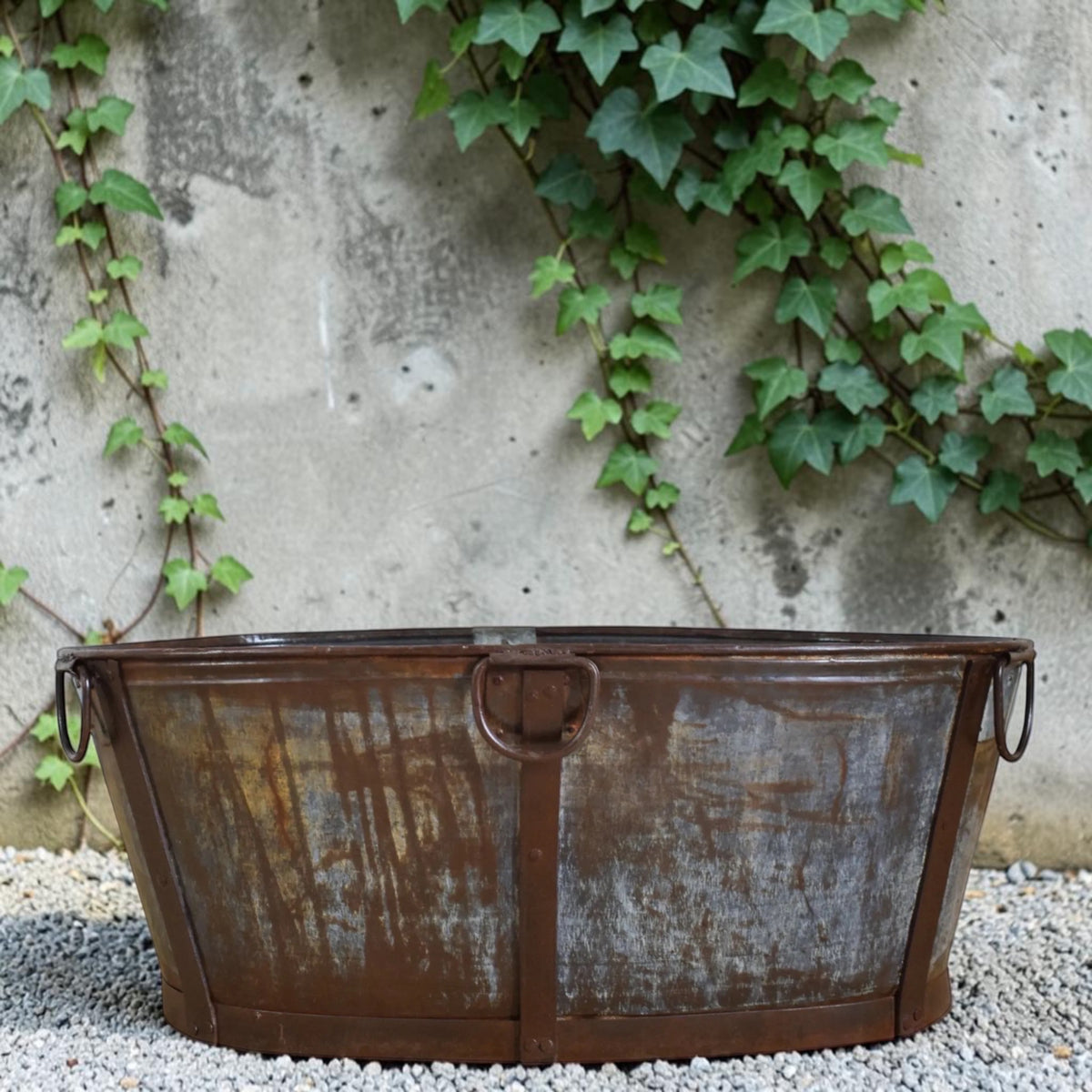 XL Rustic Vintage Metal Bath Planter