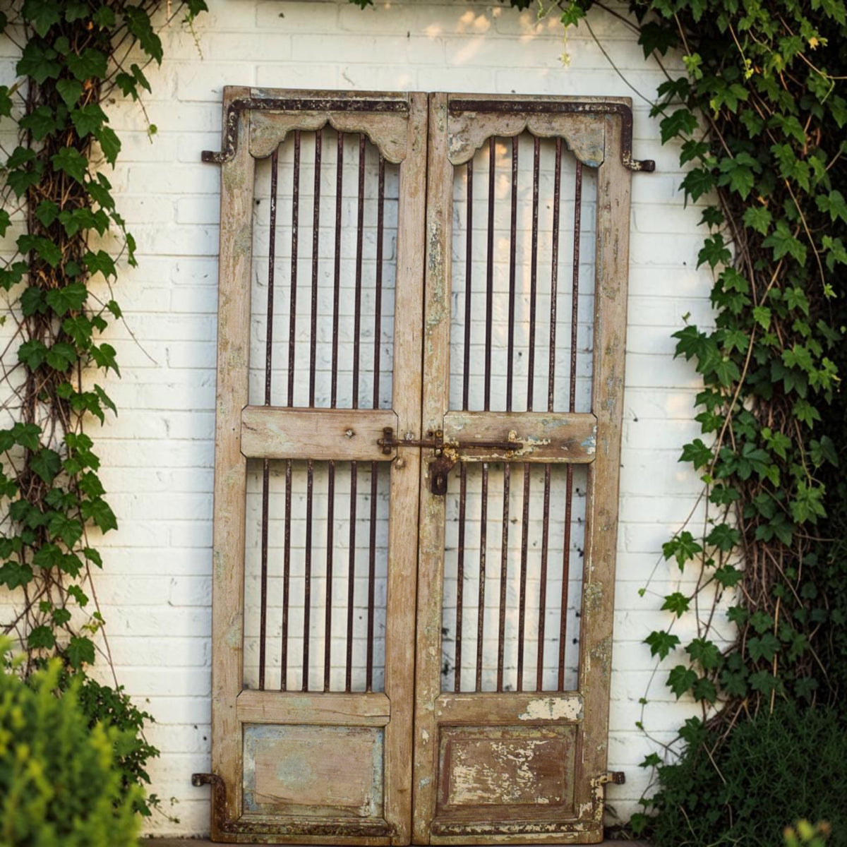 Pair of Antique Vintage Indian Doors Shutters
