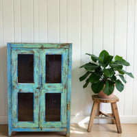 Vintage Rustic Painted Cupboard Cabinet