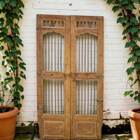 Pair of Antique Vintage Indian Doors Shutters