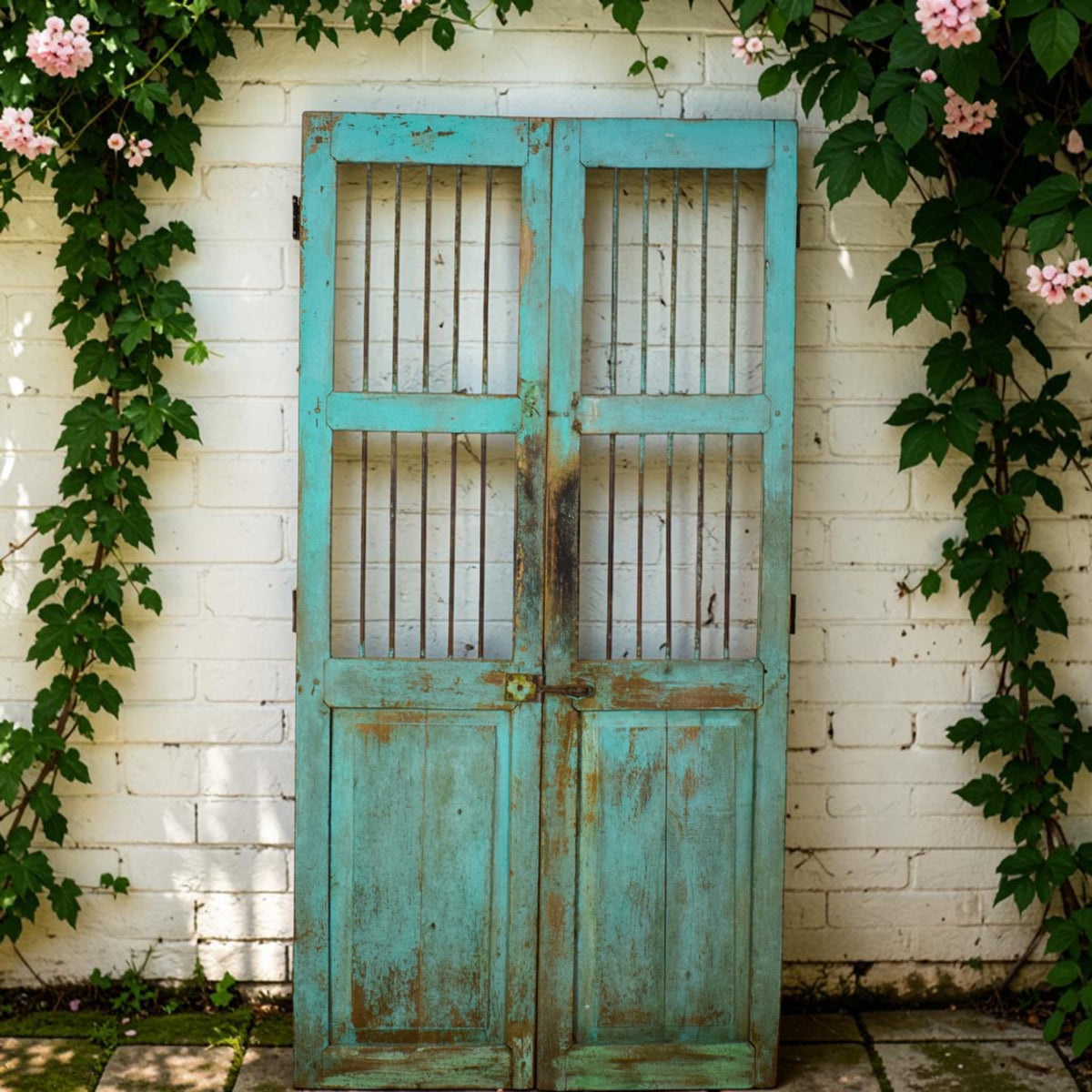 Pair of Antique Vintage Indian Doors Shutters