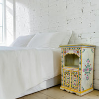 Hand Painted Reclaimed Bedside Cabinet Cupboard