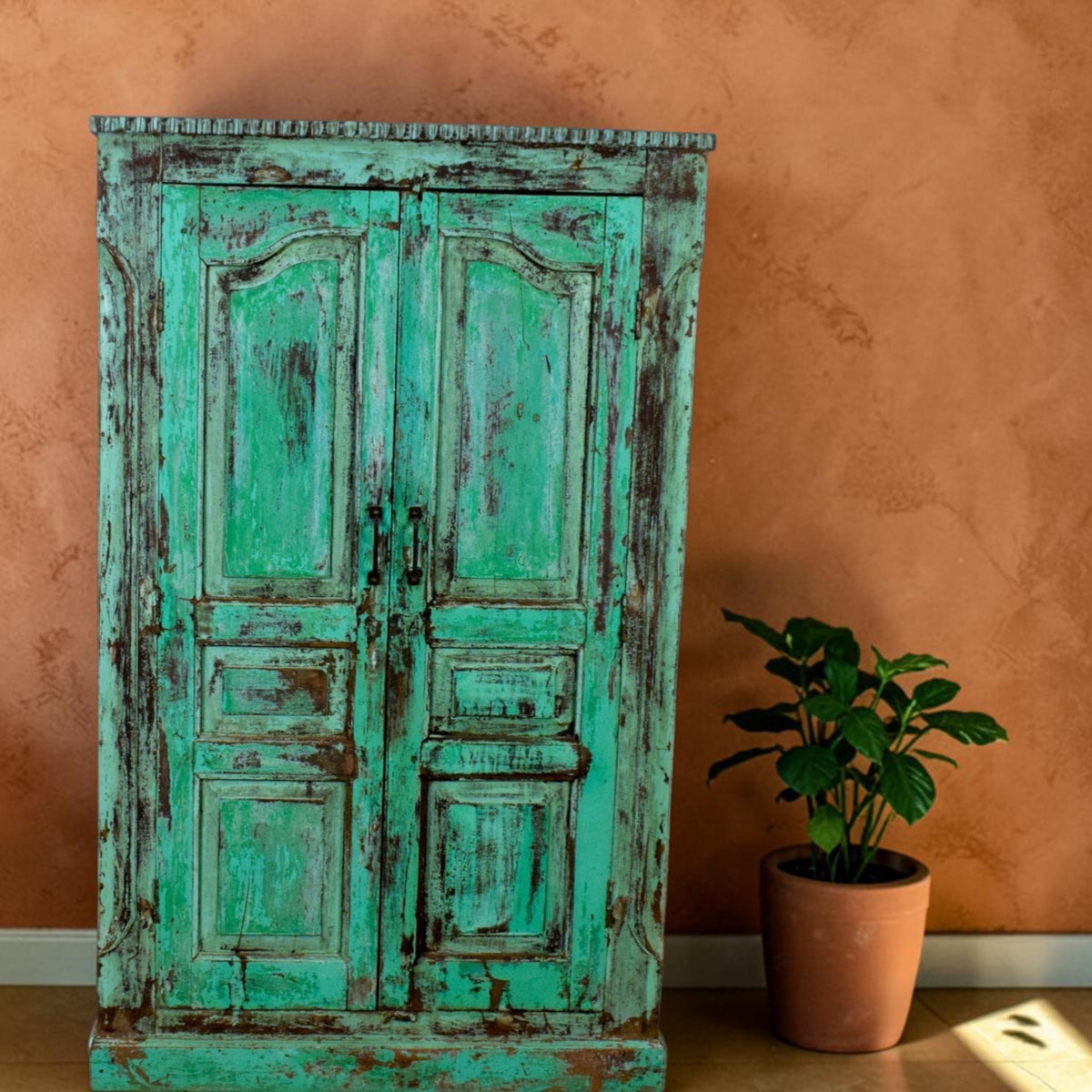 Vintage Wooden Rustic Fitted Interior Cupboard Cabinet