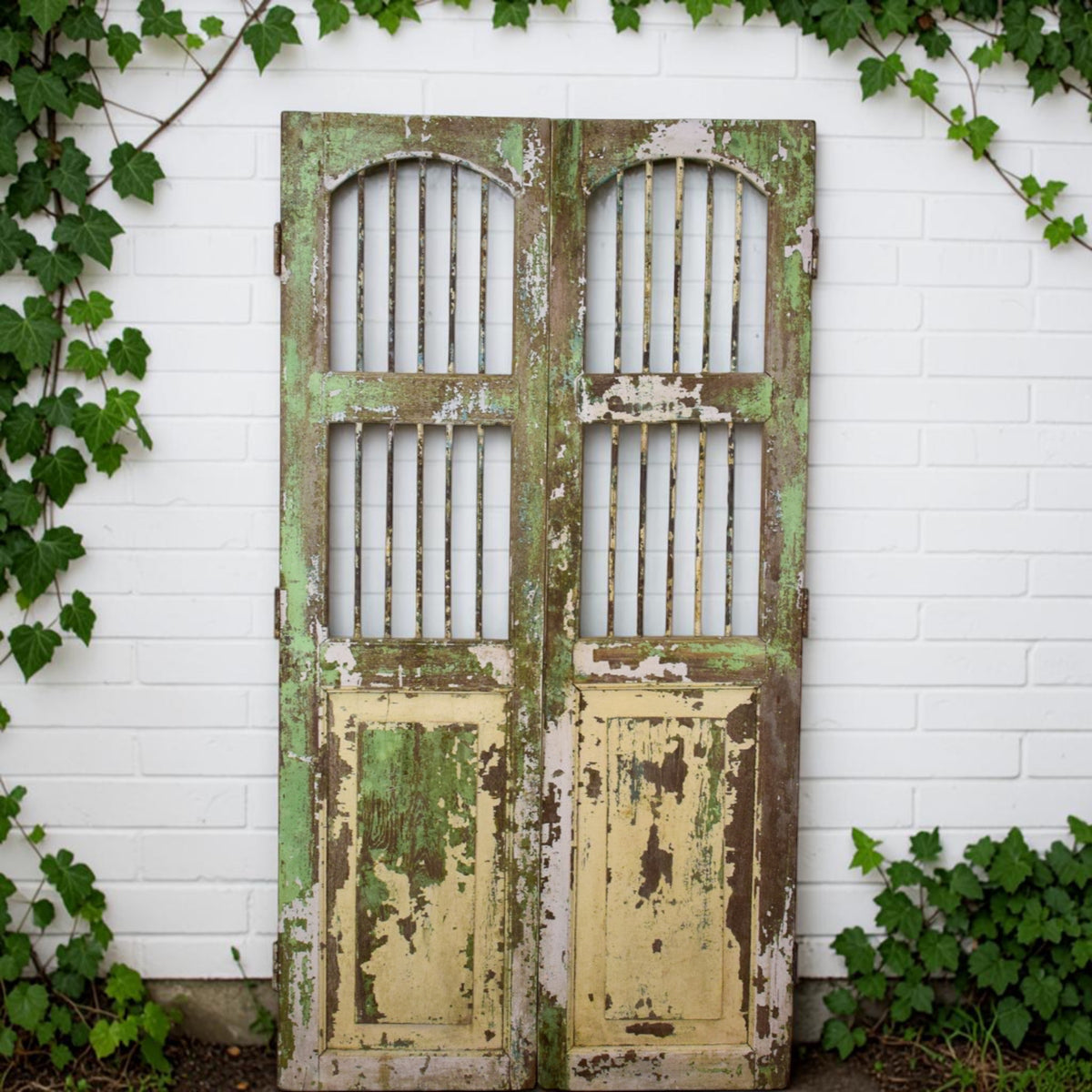 Pair of Antique Vintage Indian Doors Shutters