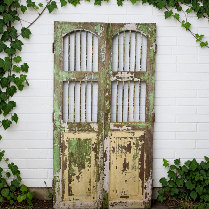 Pair of Antique Vintage Indian Doors Shutters