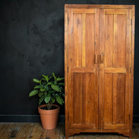 Vintage Rustic Wooden Housekeepers Cupboard Cabinet