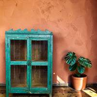 Vintage Rustic Painted Wooden Cupboard Cabinet