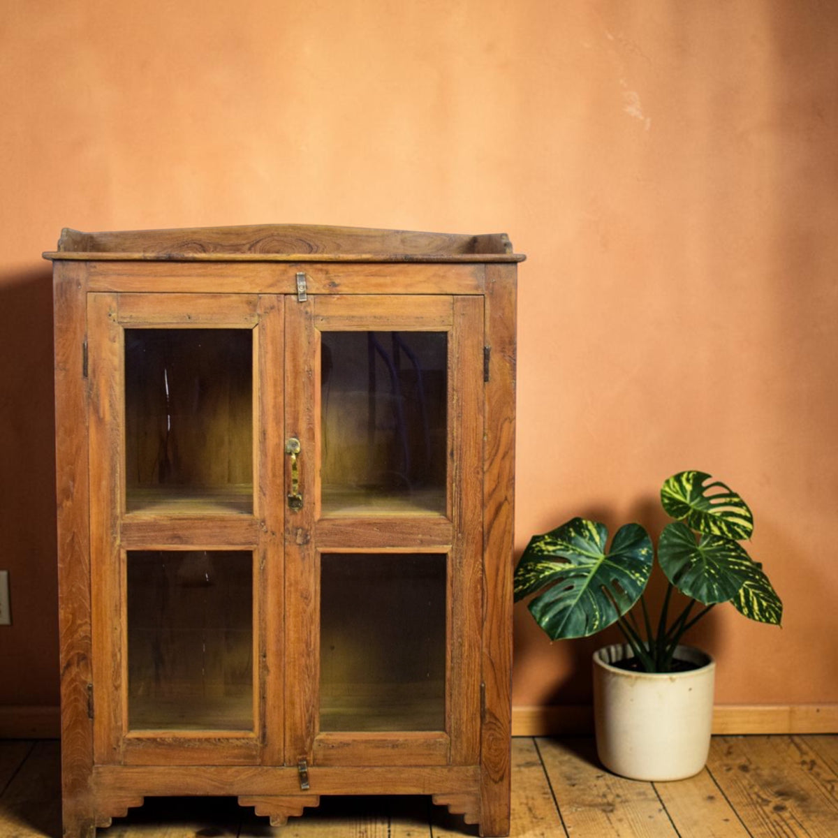 Vintage Rustic Wooden Cupboard Cabinet