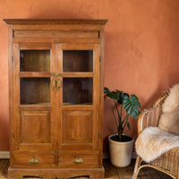 Vintage Rustic Wooden Cupboard Cabinet
