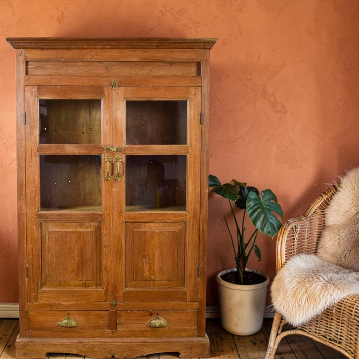 Vintage Rustic Wooden Cupboard Cabinet