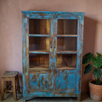 Vintage Wooden Rustic Painted Cupboard Cabinet