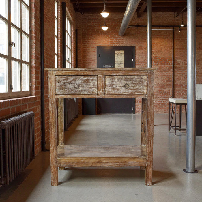 Vintage Wooden Table Kitchen Island Prep Table Drawers