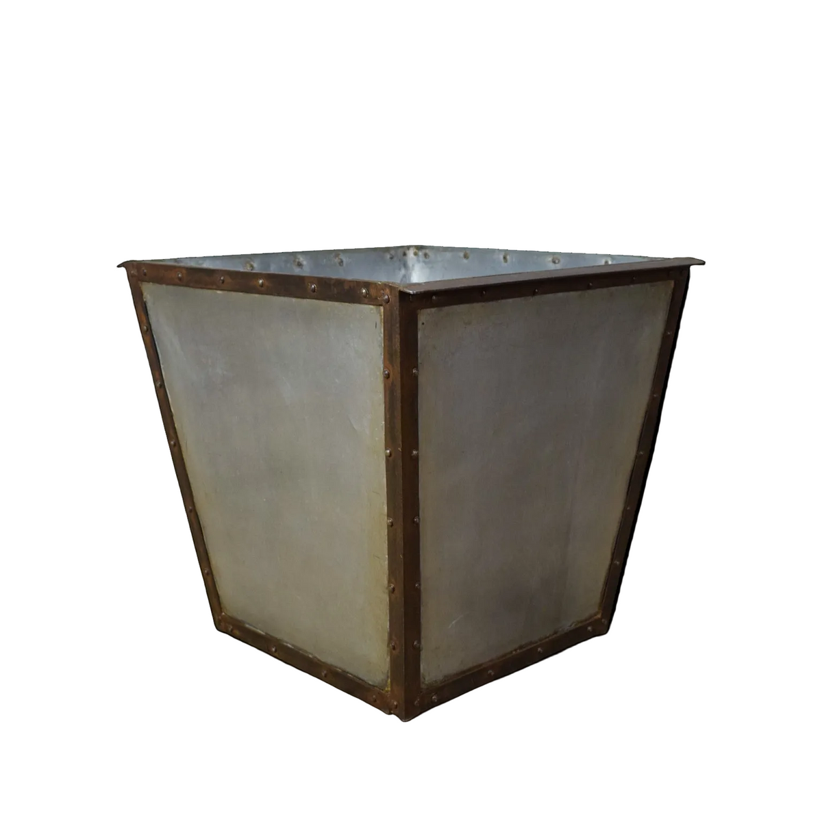 MILLWARDS® Handmade Vintage Style Galvanised Riveted Square Planter - 50 cm