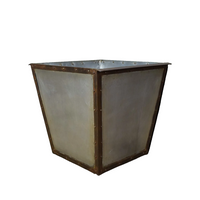 MILLWARDS® Handmade Vintage Style Galvanised Riveted Square Planter - 50 cm