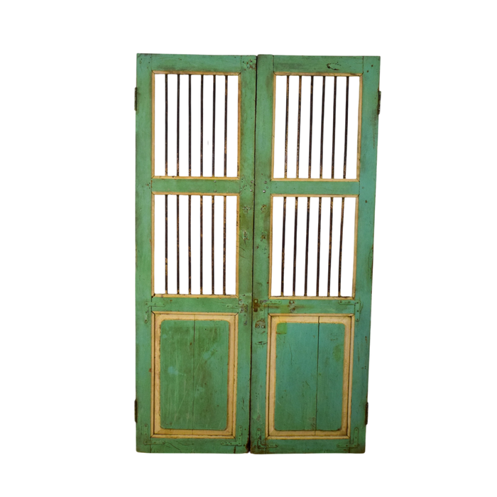 Pair of Antique Vintage Indian Doors Shutters