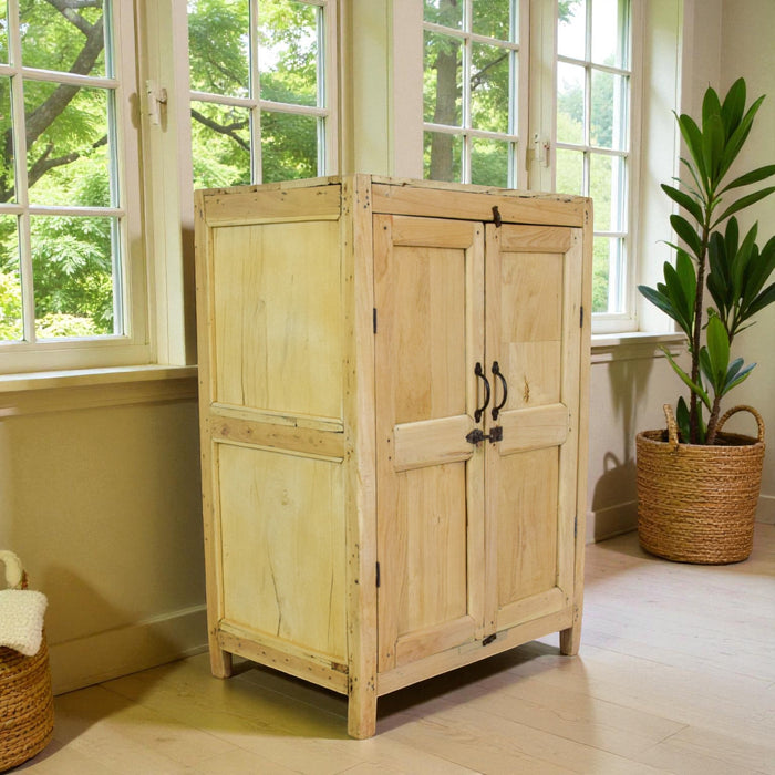 Vintage Rustic Bleached Kitchen Bathroom Cupboard Cabinet Storage