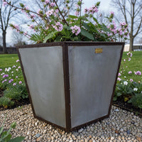 MILLWARDS® XL Handmade Vintage Style Galvanised Riveted Square Planter - 60 cm