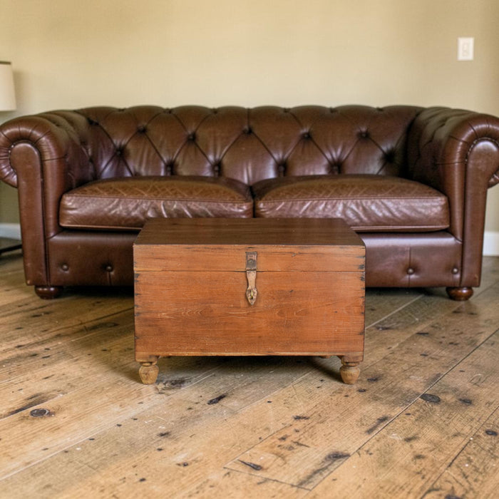 Vintage Antique Wooden Blanket Chest Box Trunk Coffee Table